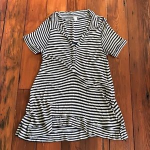 Free People Black and White Tunic Top